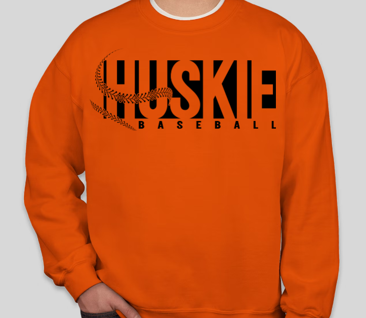 Huskie Baseball- Crewneck Sweatshirt (Black Print)