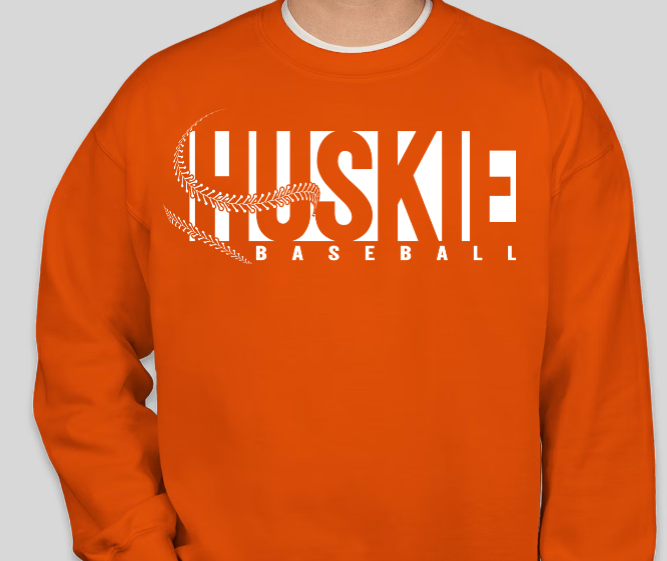 Huskie Baseball- Crewneck Sweatshirt (White Print)