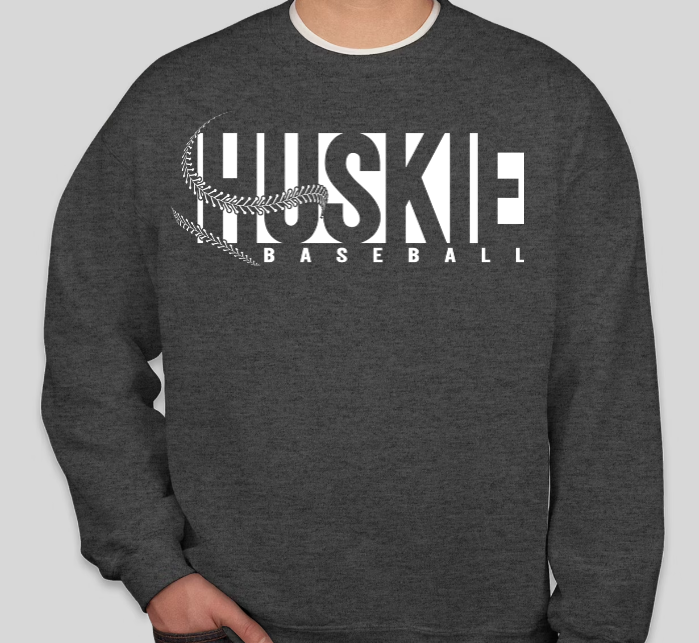 Huskie Baseball- Crewneck Sweatshirt (White Print)