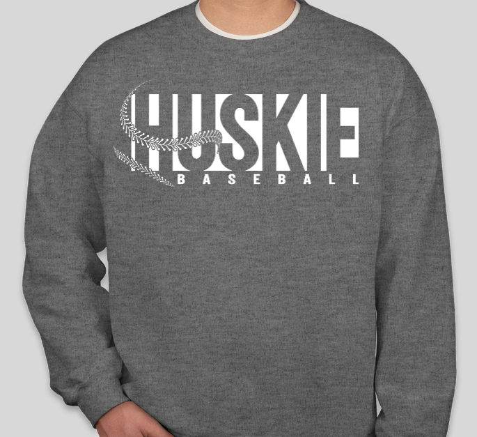 Huskie Baseball- Crewneck Sweatshirt (White Print)