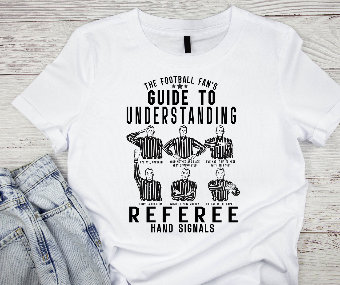 The Fans Guide to Referee Hand Signals - Comfort Colors Tee (White)